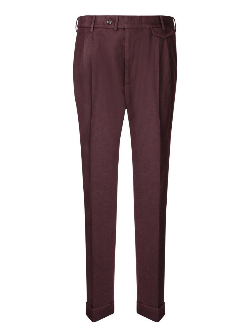 Dell'oglio Bordeaux Wool Trousers