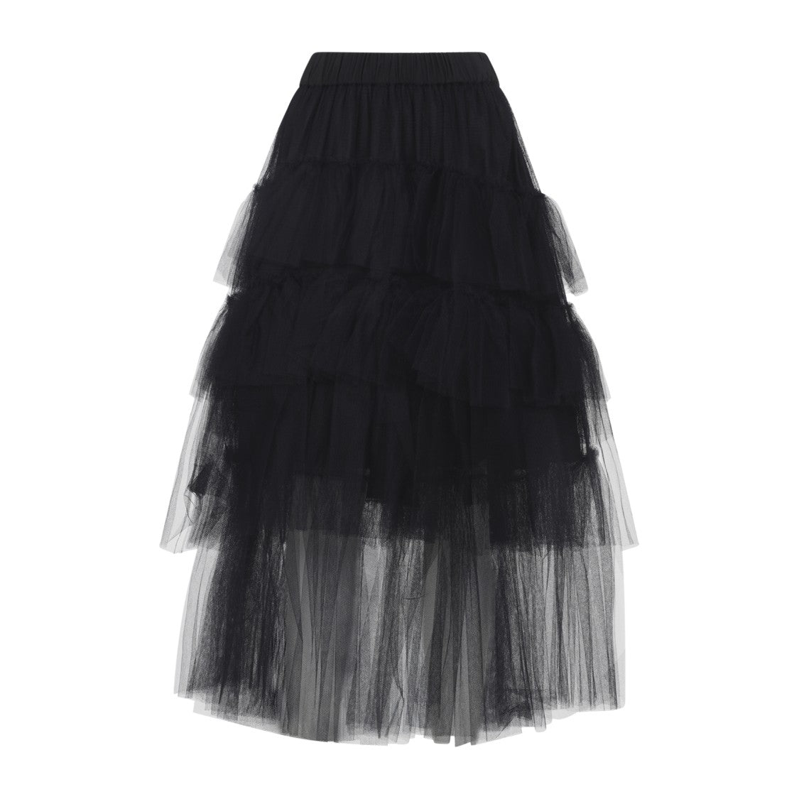 Simone Rocha Layered Black Skirt With Semi-Transparent Hem