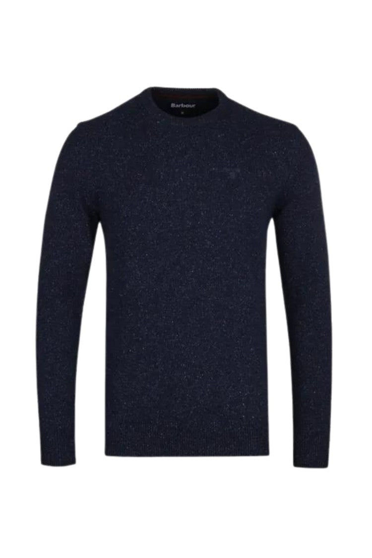Barbour Ribbed Crew Neck Knit Sweater In Blue Blend