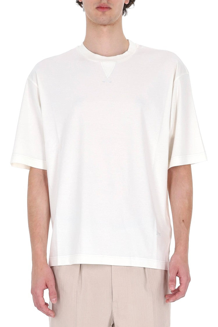 Herno White Knit-Effect Cotton T-Shirt