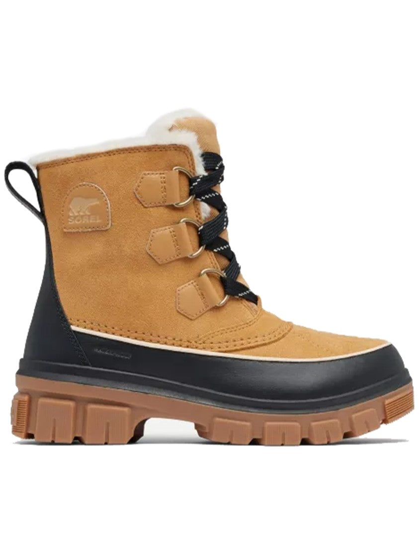 Sorel Ankle-High Rugged Tan Suede Boots With Faux Fur Lining