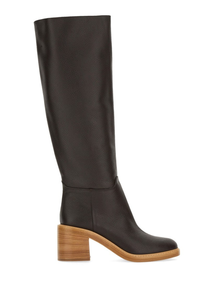 Roberto Festa Knee-High Leather Boots With Side Zipper