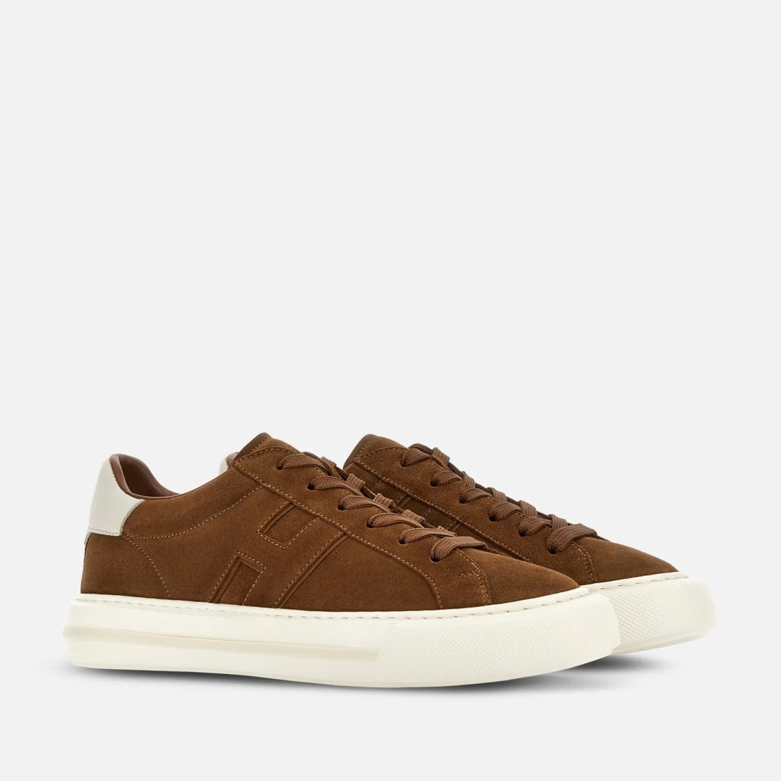 Hogan H691 Allacciato H Sneakers In Light Brown