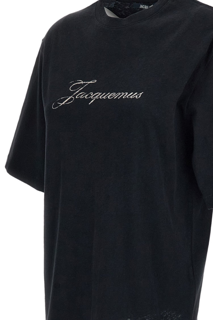 Jacquemus Black Crewneck Cotton T-Shirt