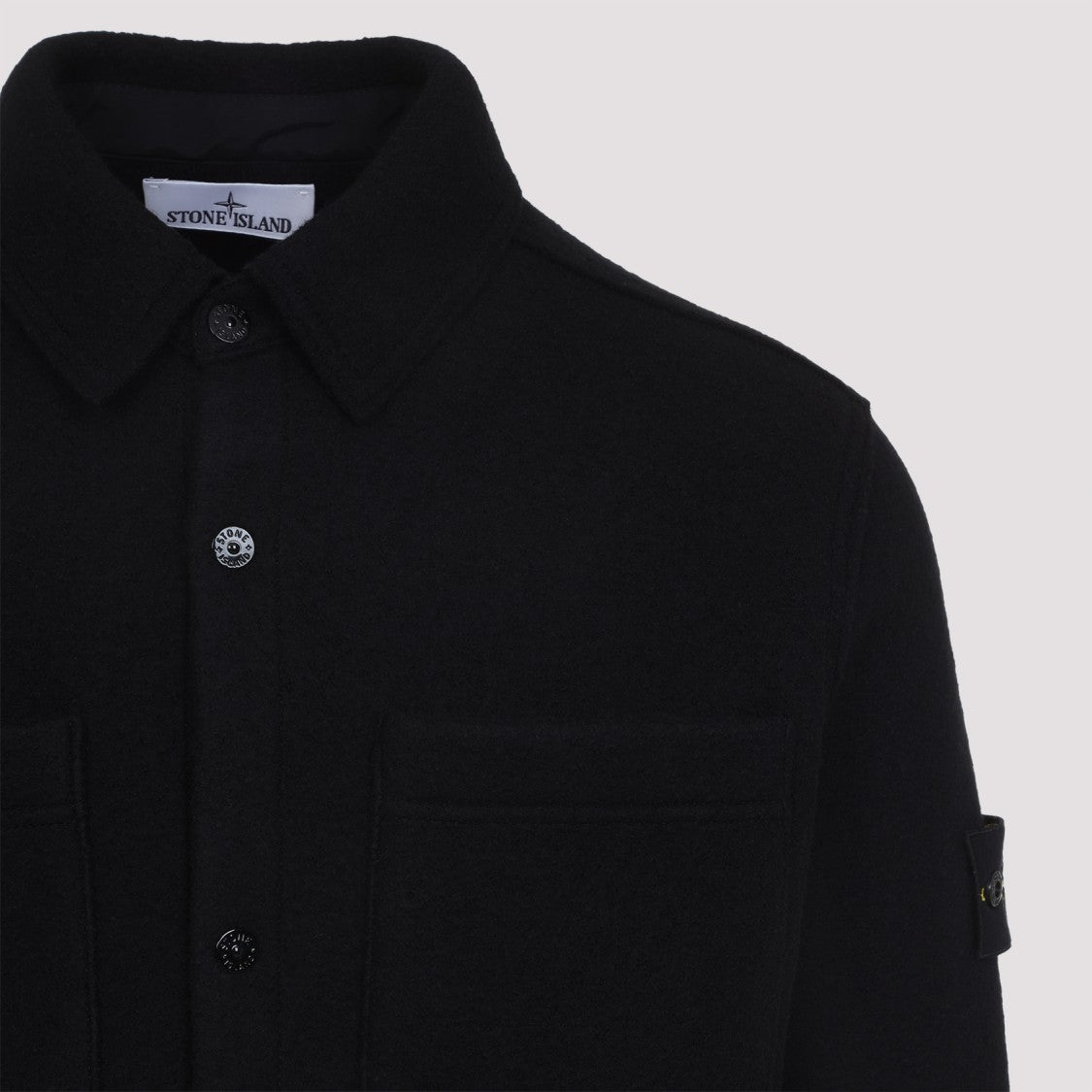 Stone Island Black Virgin Wool Cardigan