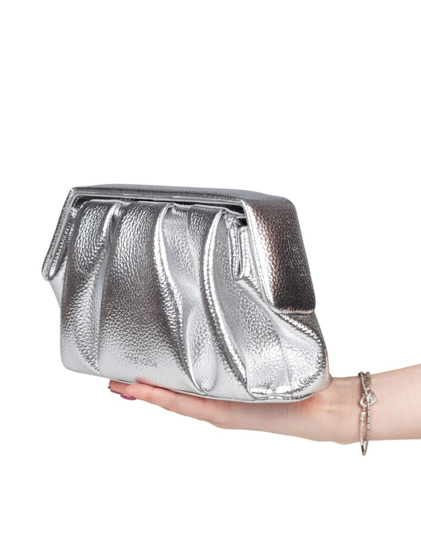 Themoirè Afrodite Handbag In Textured Vegan Leather With Pleated Design