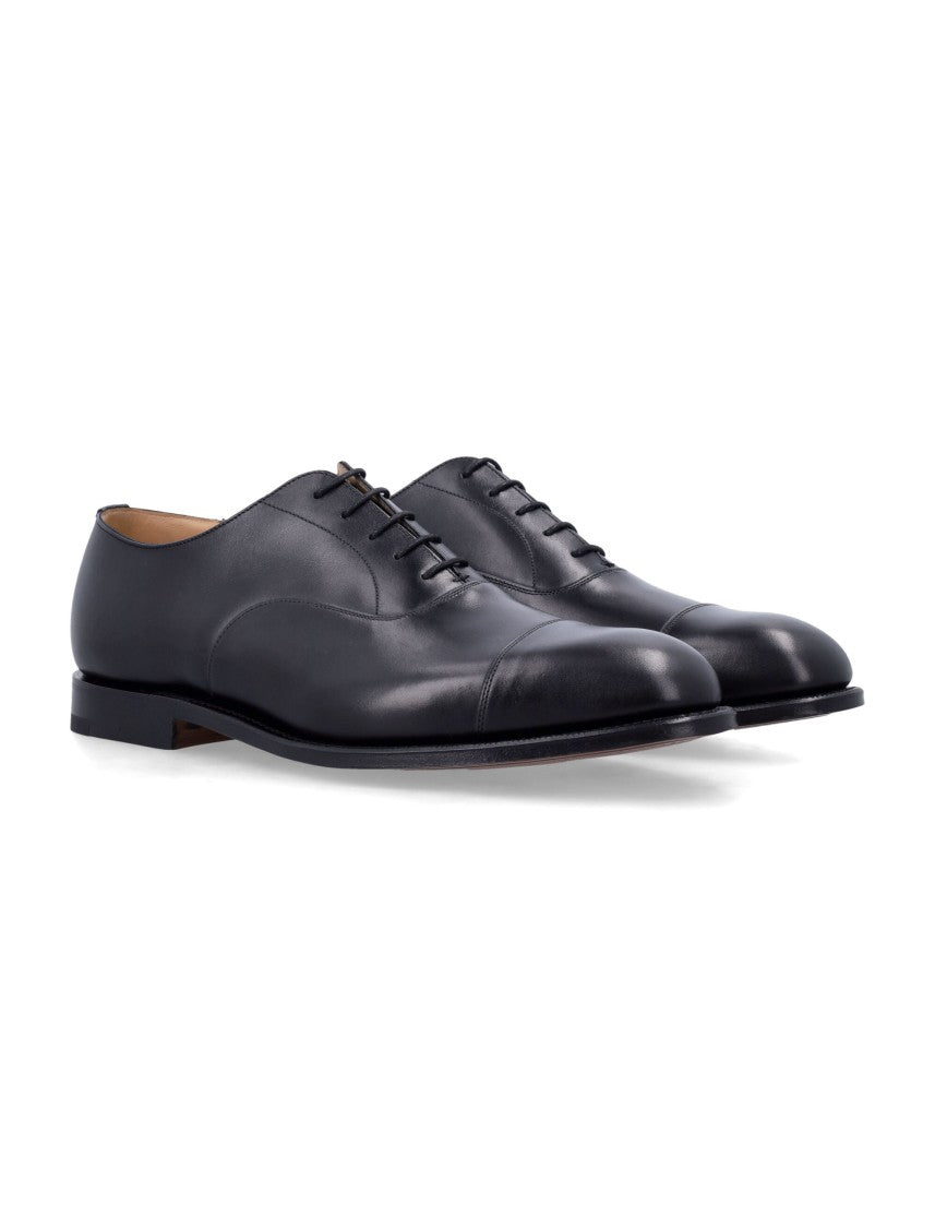 Church's Black Cap Toe Oxford Shoes With Goodyear Construction