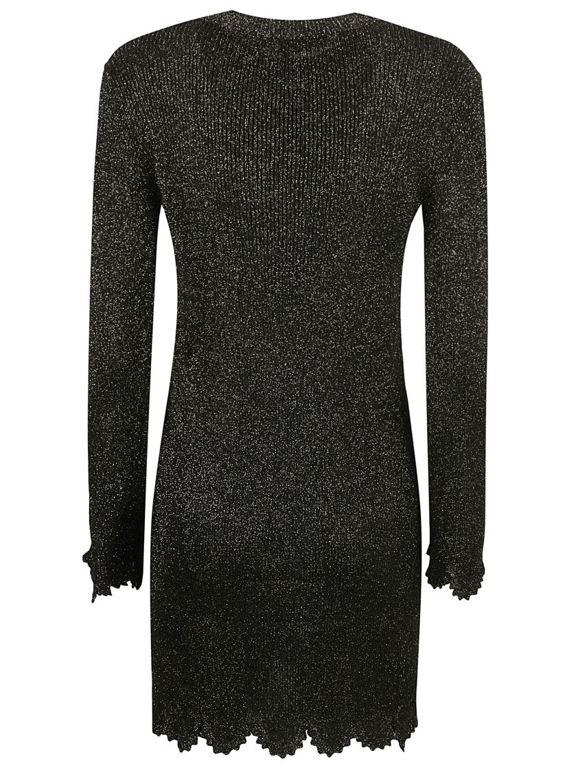 Chloé Fitted Black Dress With Metallic Fibers