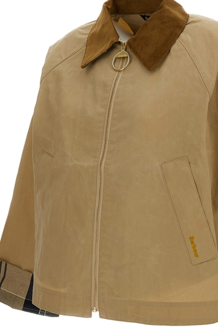 Barbour Casual Jacket With Inverted Box Pleat And Tartan Detailing