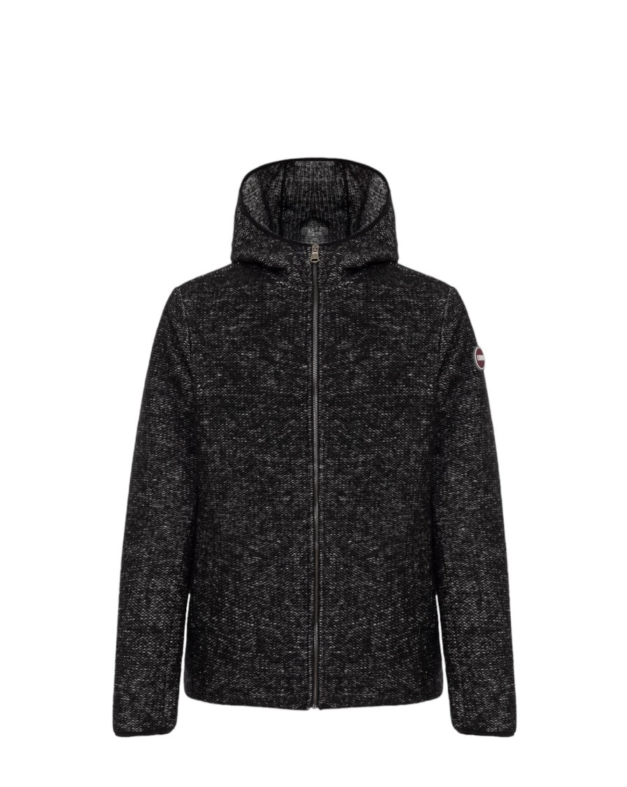 Colmar Full-Zip Black Sweatshirt Textured Knit Design
