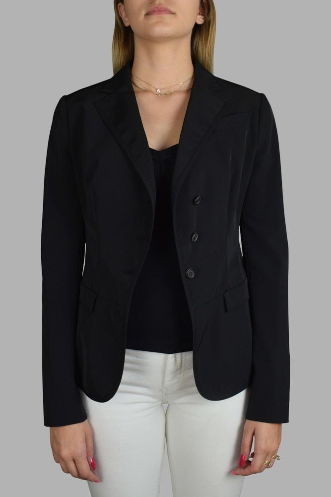 Prada Fitted Black Jacket With Button Closure