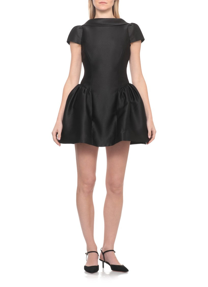 Self-Portrait Taffeta Collared Midi Dress With Structured Silhouette