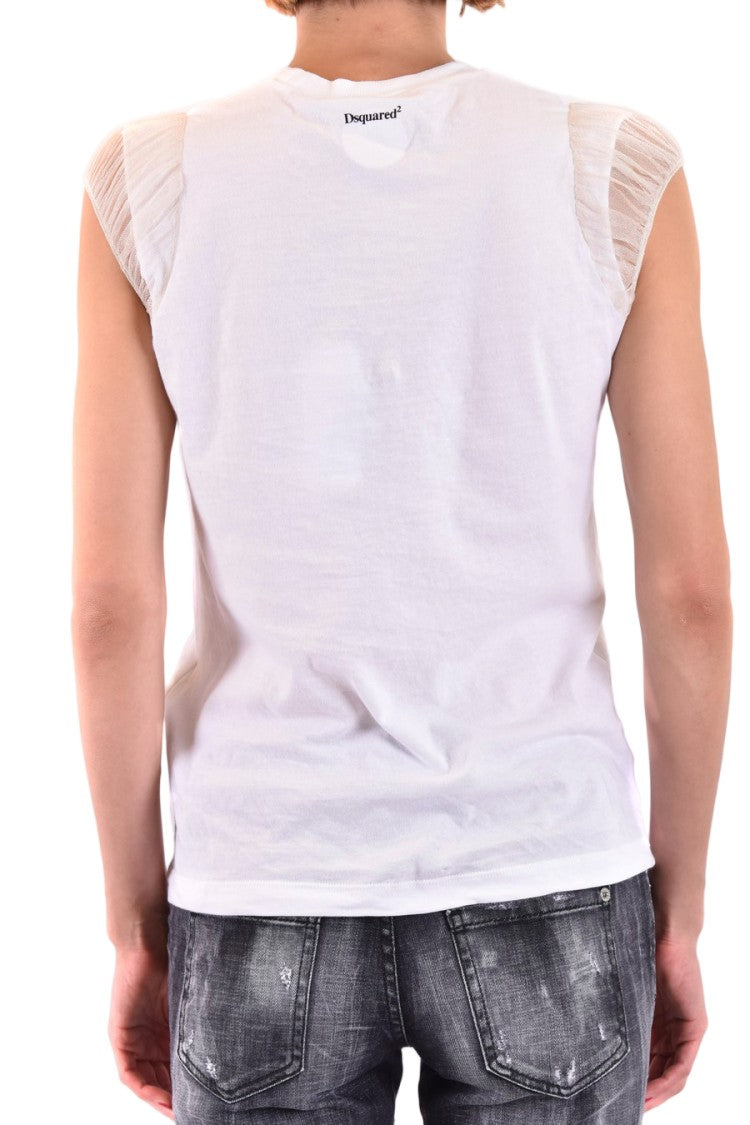 Dsquared2 White 100% Cotton Moschino Signature T-Shirt