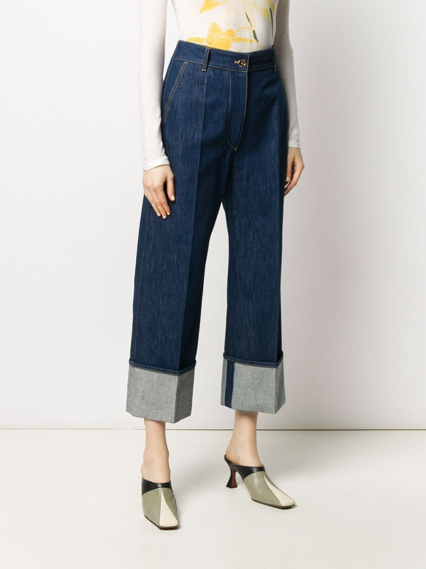 Patou High-Rise Cuffed Jeans