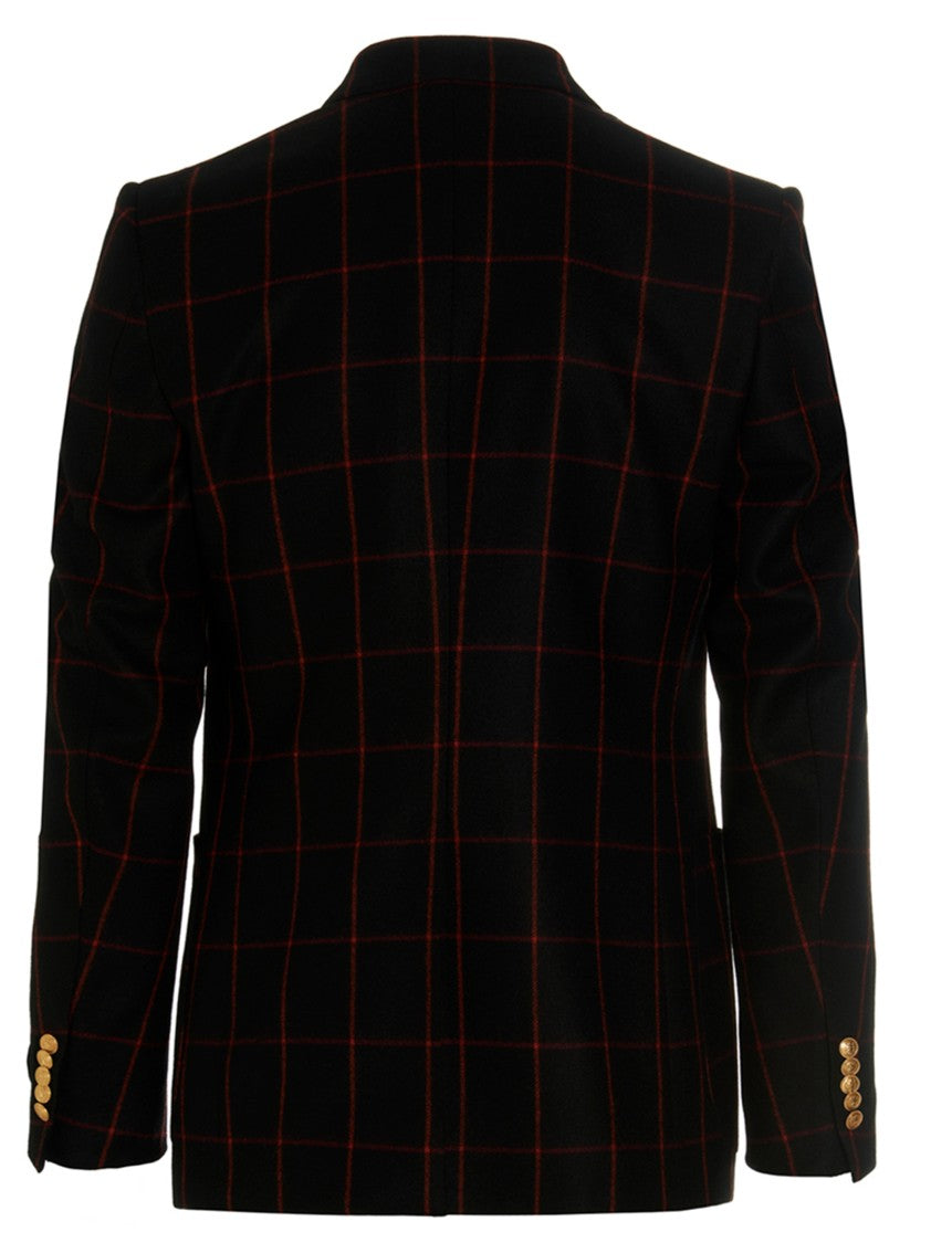 Gucci Double-Breasted Check Blazer