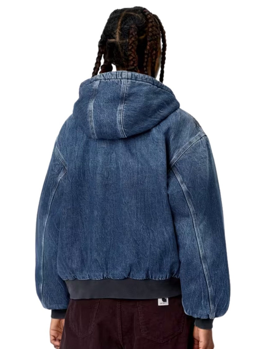 Carhartt Wip Blue Marble Wash Smith Denim Hooded Jacket