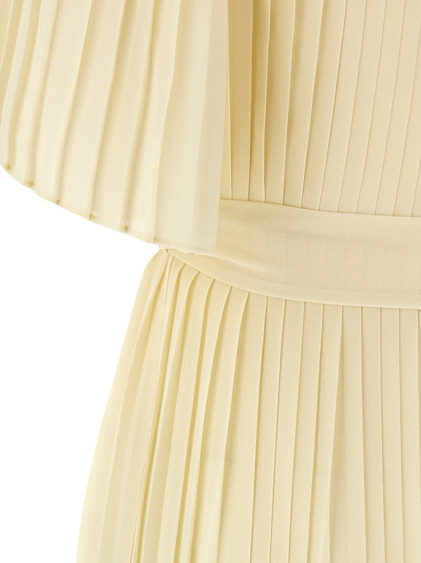 Twin-Set Pleated Jumpsuit With Wide Trousers