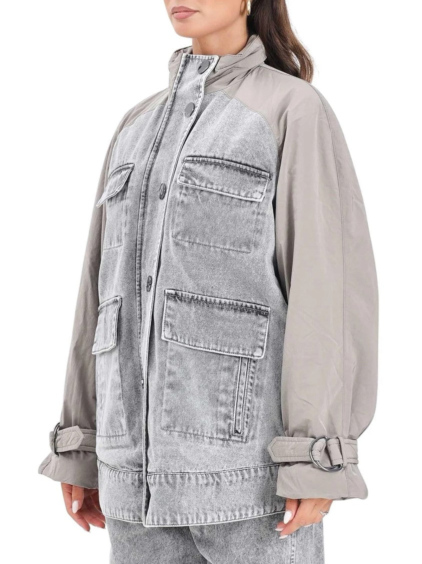 Armani Exchange Double Fabric Overcoat With Padded Interior And Relaxed Fit