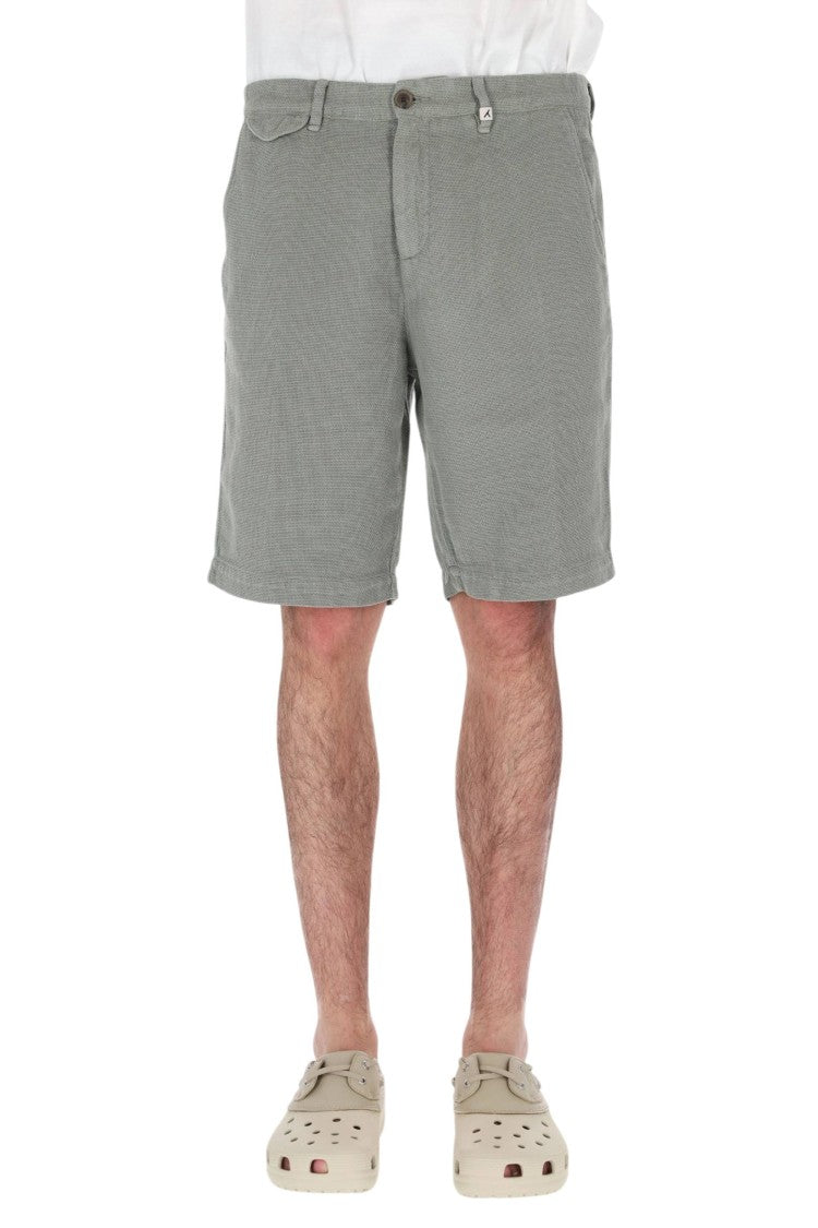 Myths Textured Cotton-Linen Casual Shorts