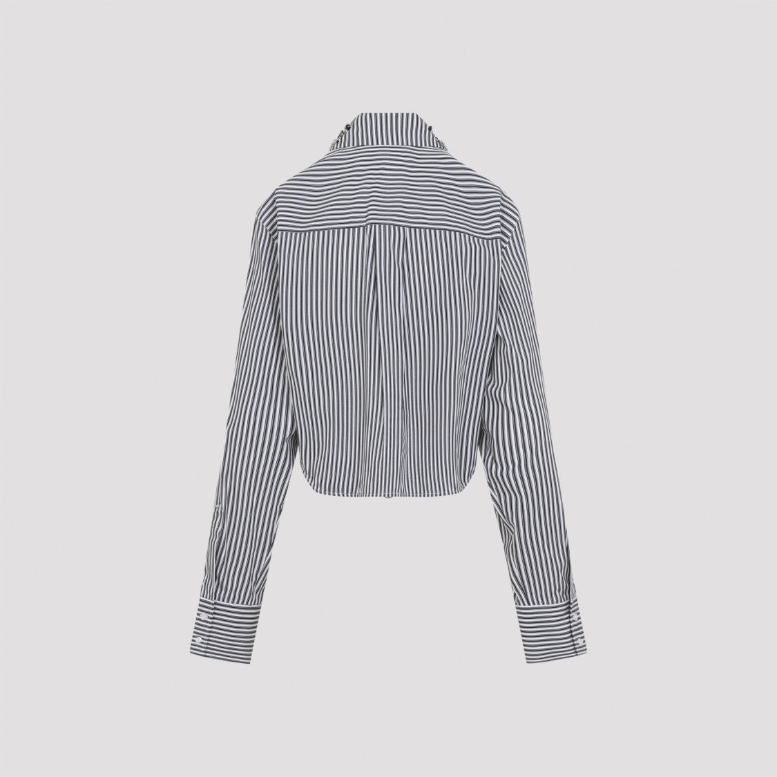 Sportmax Cropped Black/White Vertical Stripe Shirt
