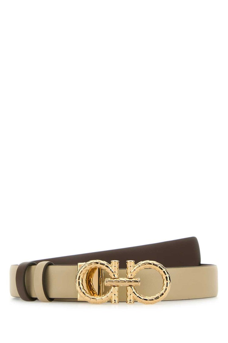 Salvatore Ferragamo Sand Leather Reversible Belt