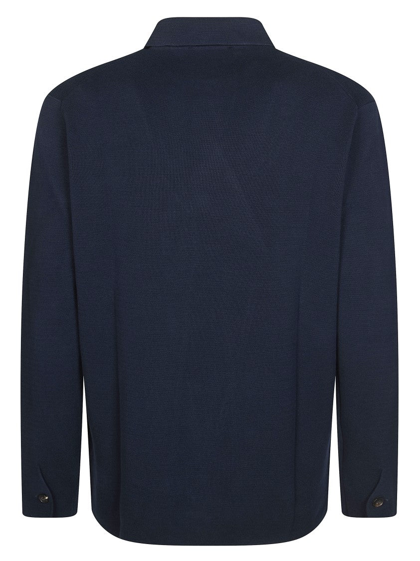 Filippo De Laurentiis Dark Navy Knit Shirt Jacket