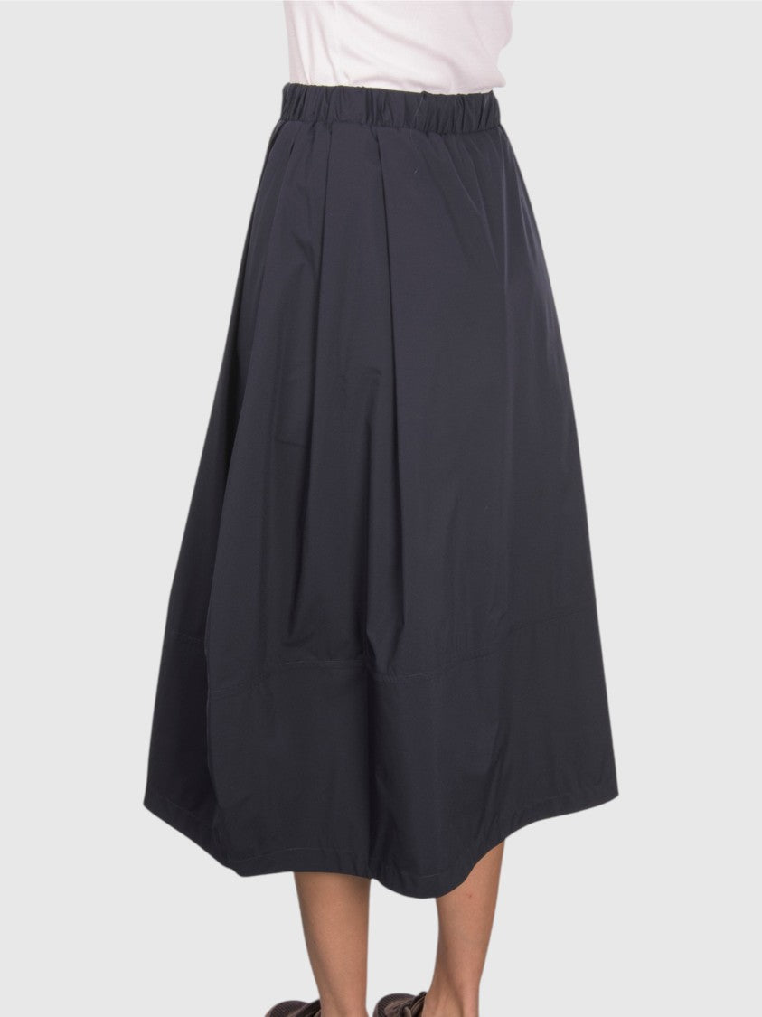 Gran Sasso Balloon Silhouette Black Nylon Skirt With Lurex Drawstring