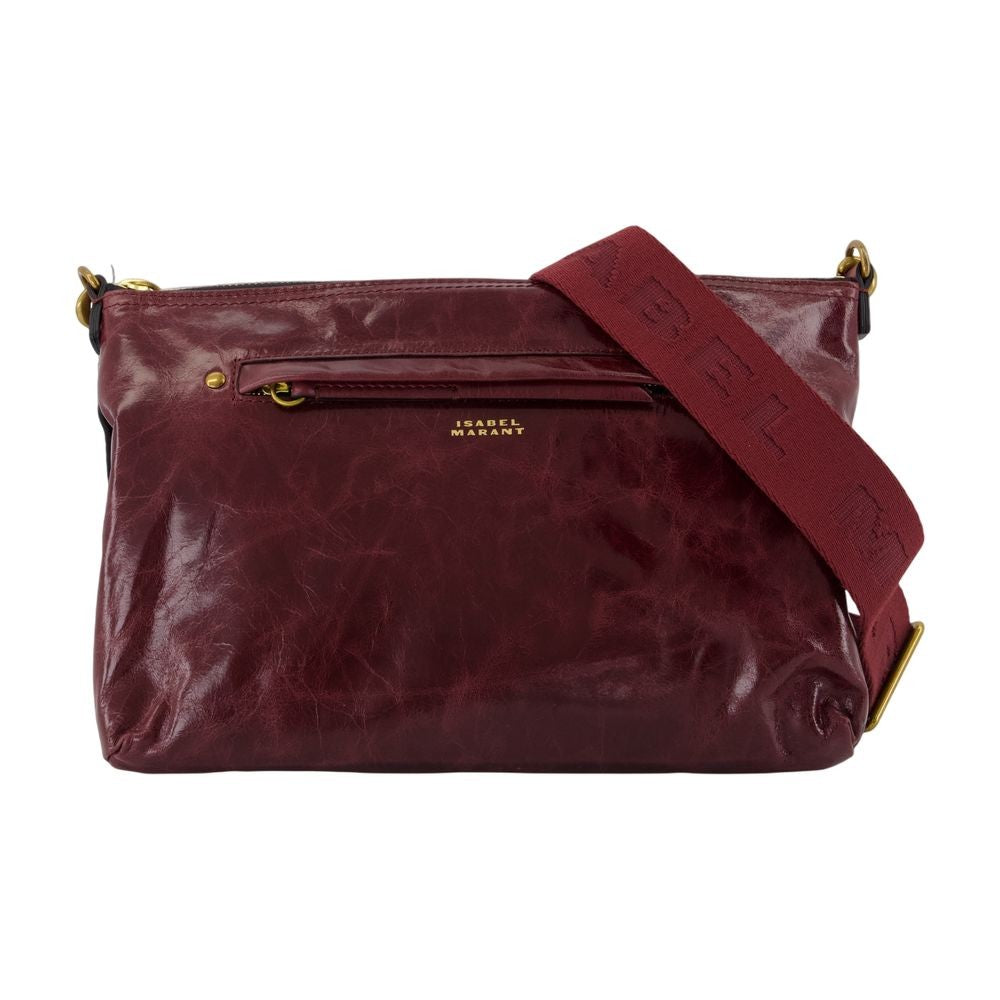 Isabel Marant Smooth Calfskin Burgundy Crossbody Bag