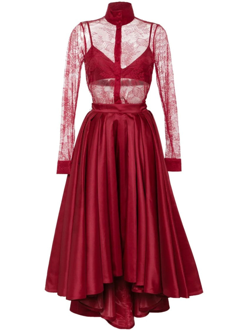 Saiid Kobeisy Lace Pleated Playsuit