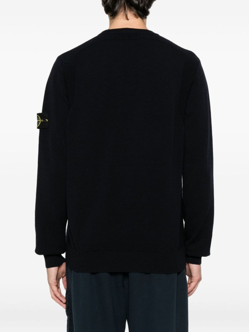 Stone Island Classic Crew Neck Wool Blend Sweater