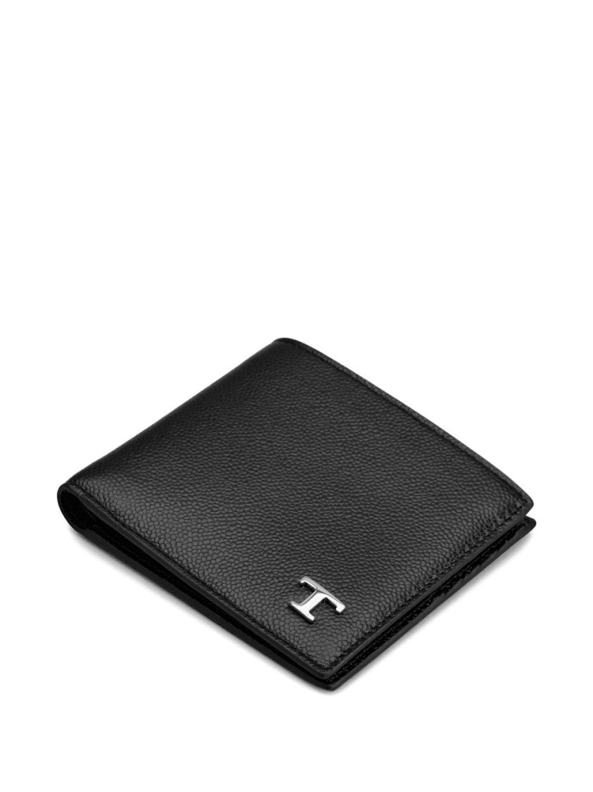 Tod's Textured Black Wallet With Refined Aesthetic