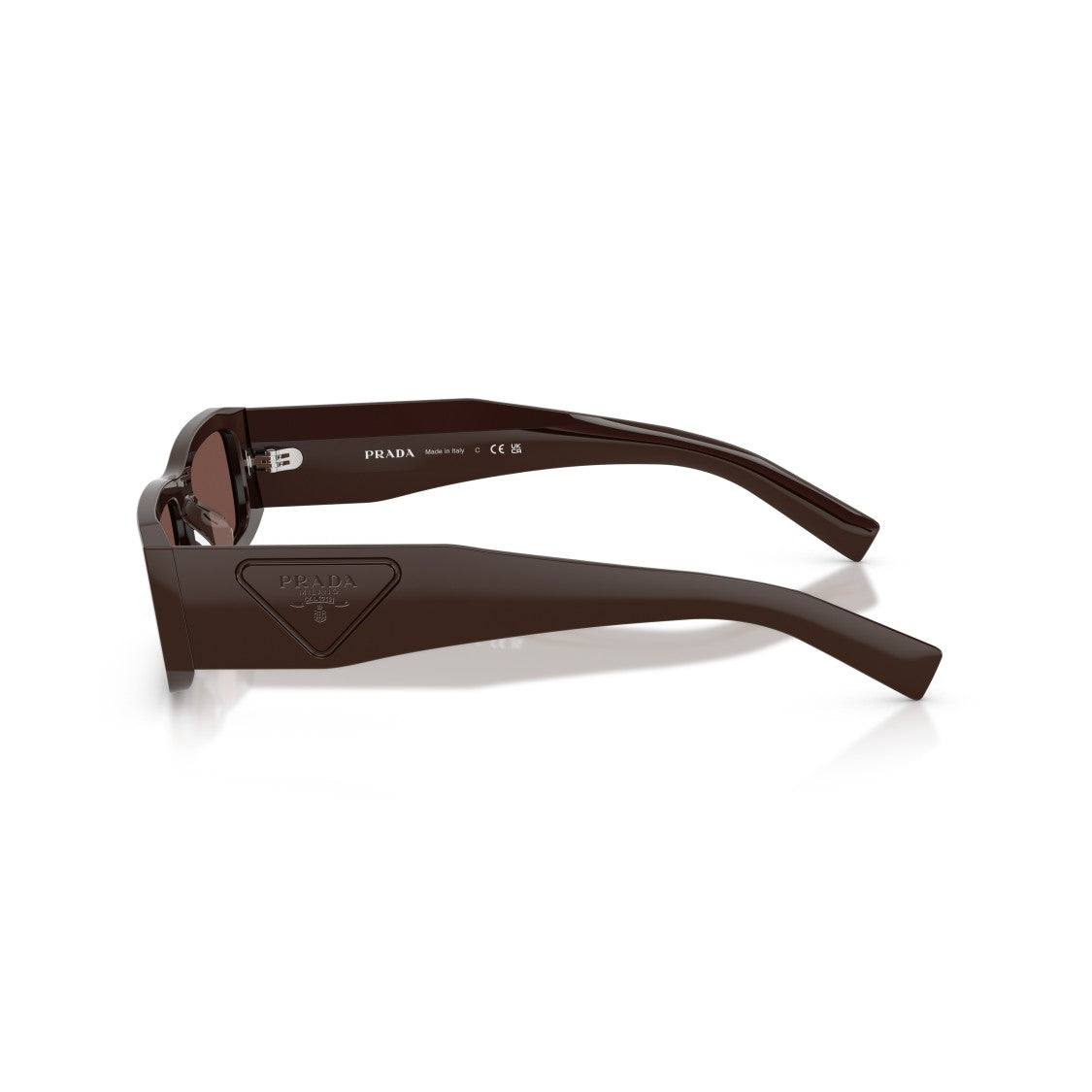 Prada 0Pr D09sd Rectangular Brown Acetate Sunglasses