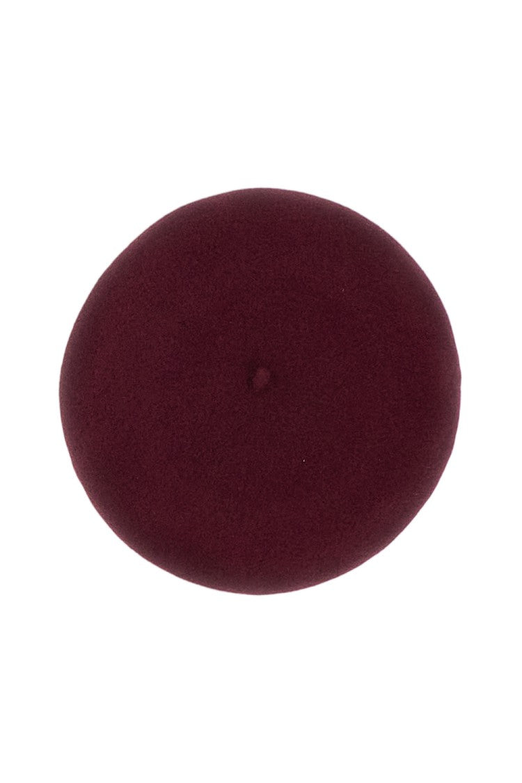 Roger Vivier Burgundy Classic Decorative Wool Beret