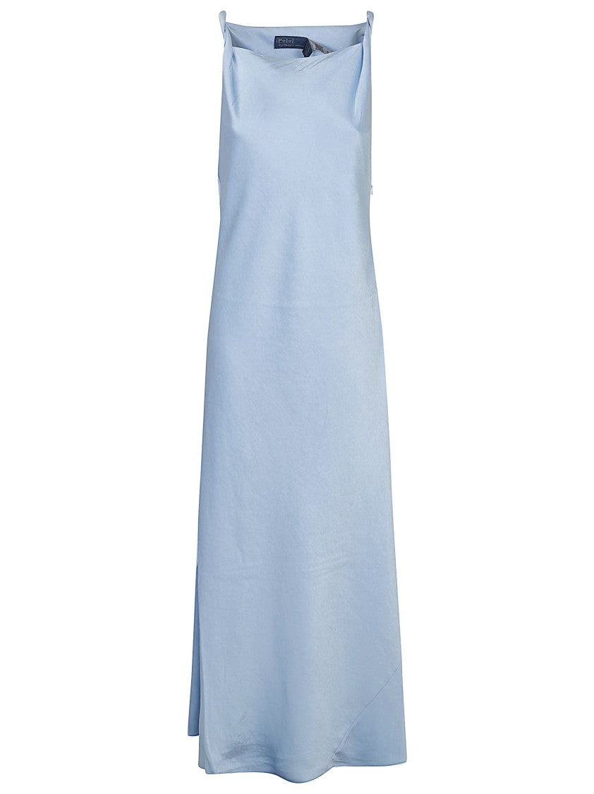Polo Ralph Lauren Sleeveless Midi Dress With Subtle Sheen