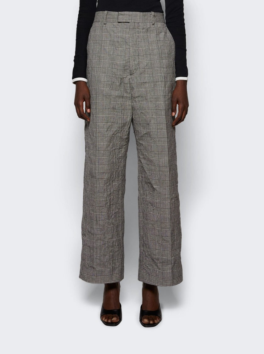 Vetements Metalized Wrinkled Tailored Pants Grey Check
