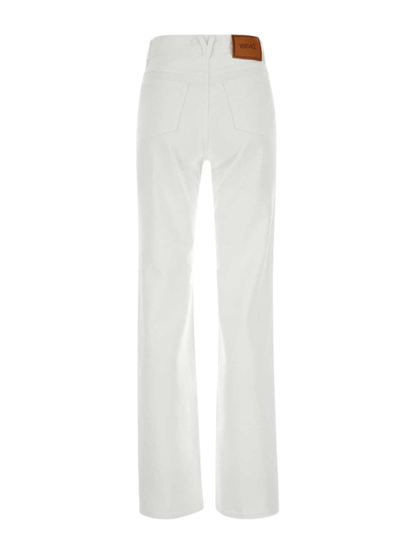 Versace White Medusa Details Denim Jeans
