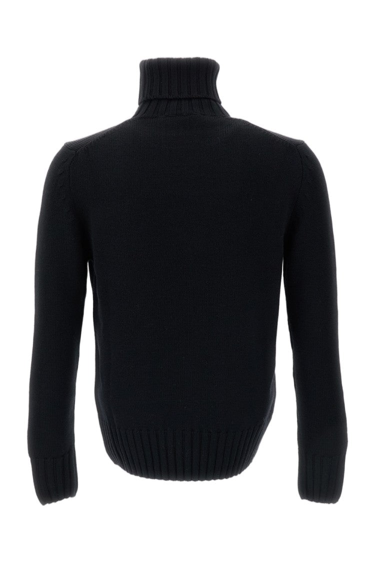 Customer Lovers Black Ribbed Wool Turtleneck Sweater