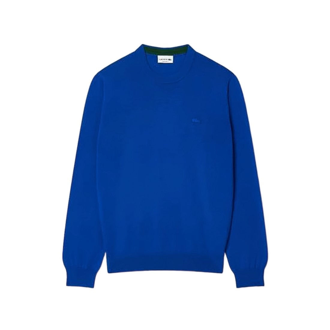 Lacoste Crew Neck Wool Sweater With Ribbed Accents
