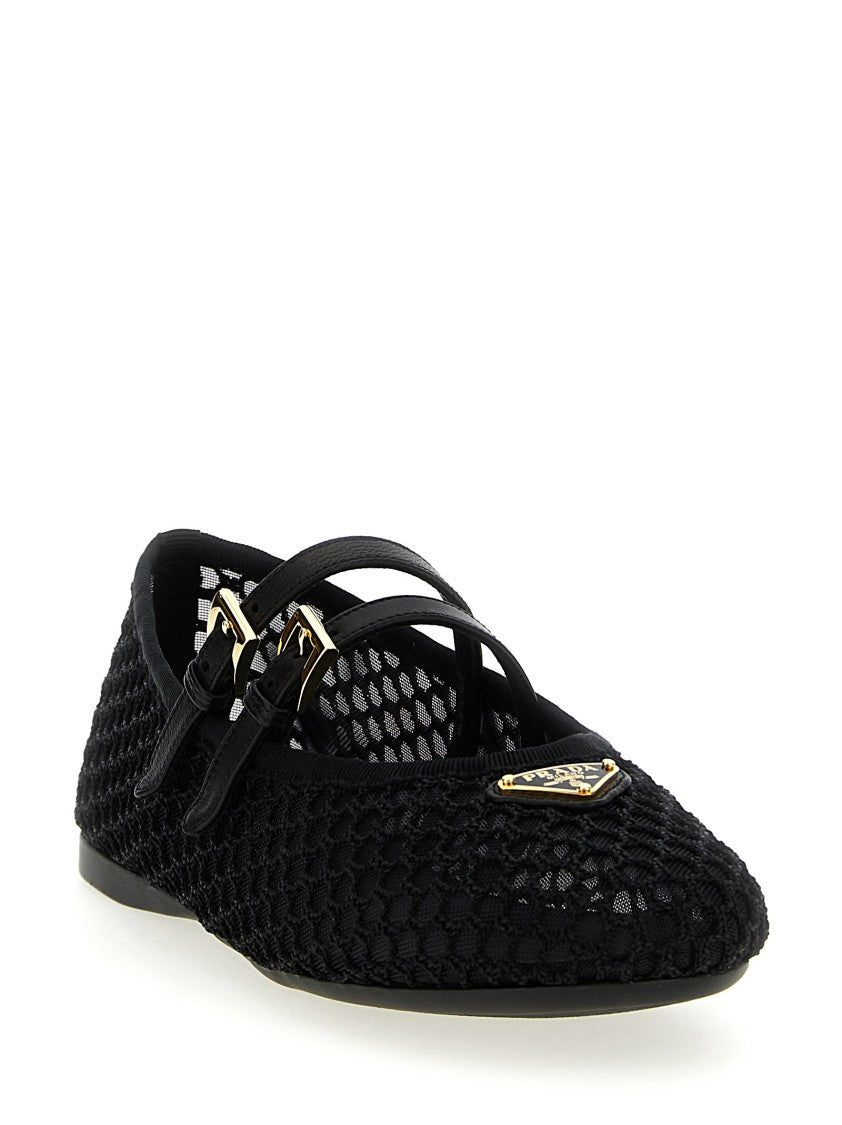 Prada Double Strap Ballet Flats