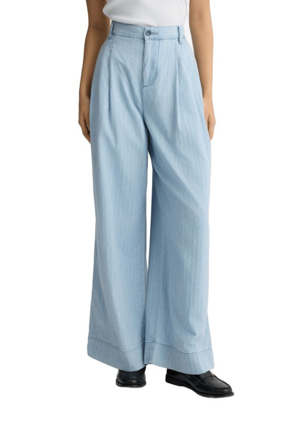 Liu Jo High-Waisted Wide-Leg Trousers In Powder Blue Denim