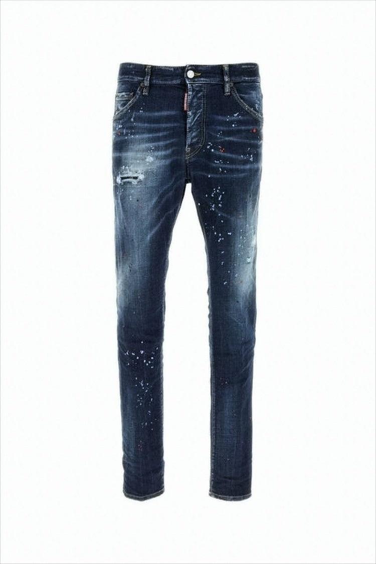 Dsquared2 Distressed Dark Blue Slim Fit Denim Pants
