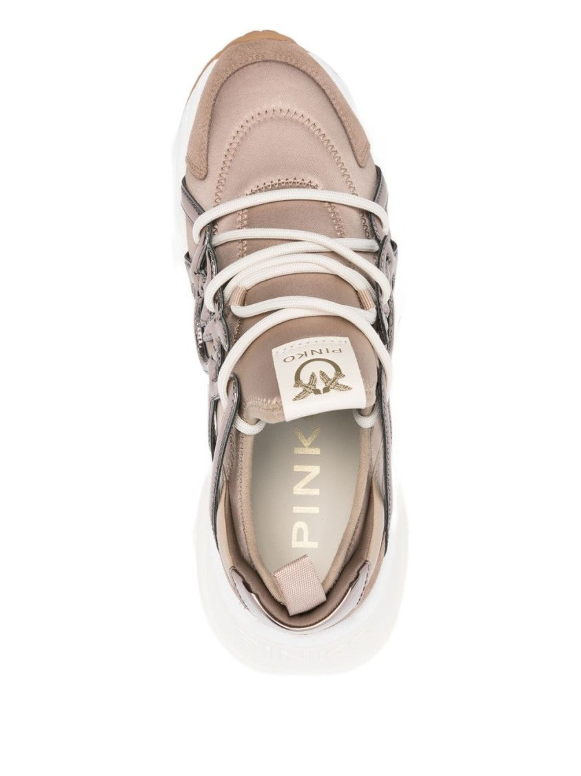 Pinko Beige Sneakers With Details And Sole