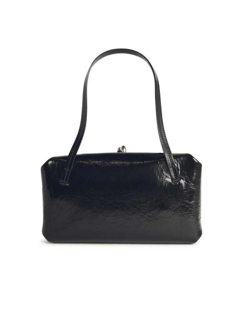 Jil Sander Small 'Goji Pillow' Black Leather Bag