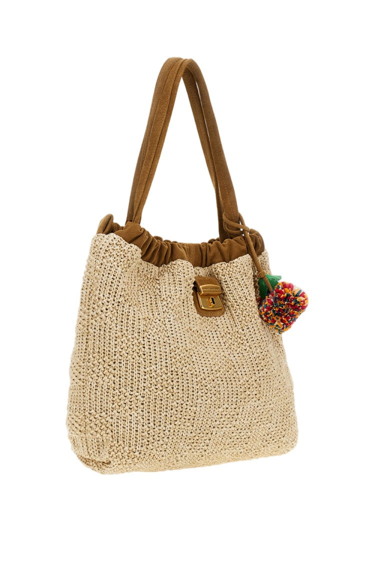Marc Jacobs Beige Cristina Raffia Shoulder Bag