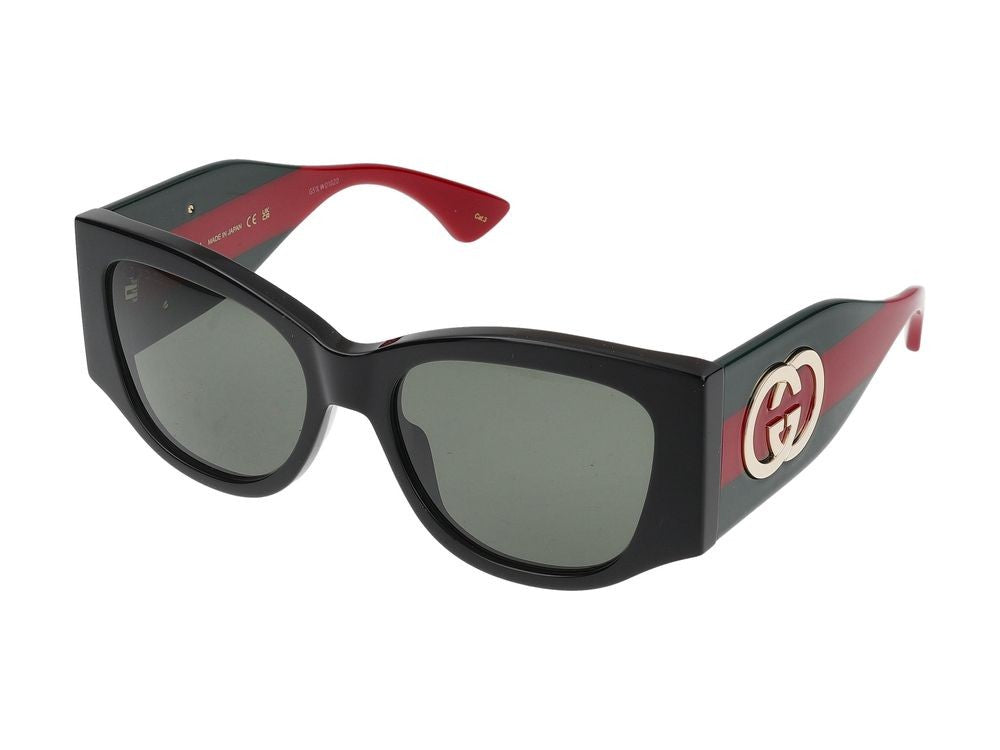 Gucci Black Green Accents Sunglasses