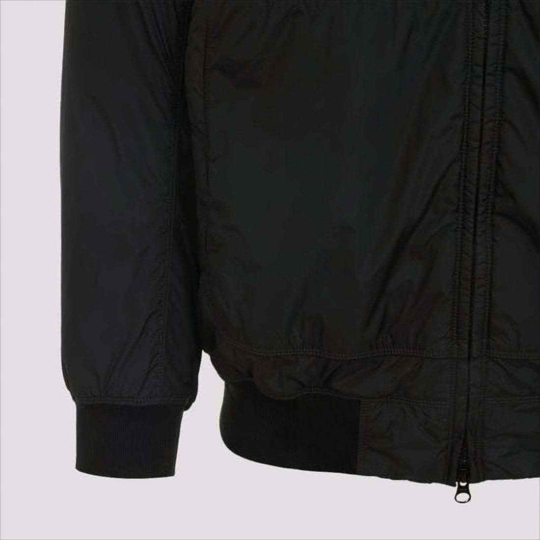 Stone Island Minimalist Black Jacket With Technical Fabric