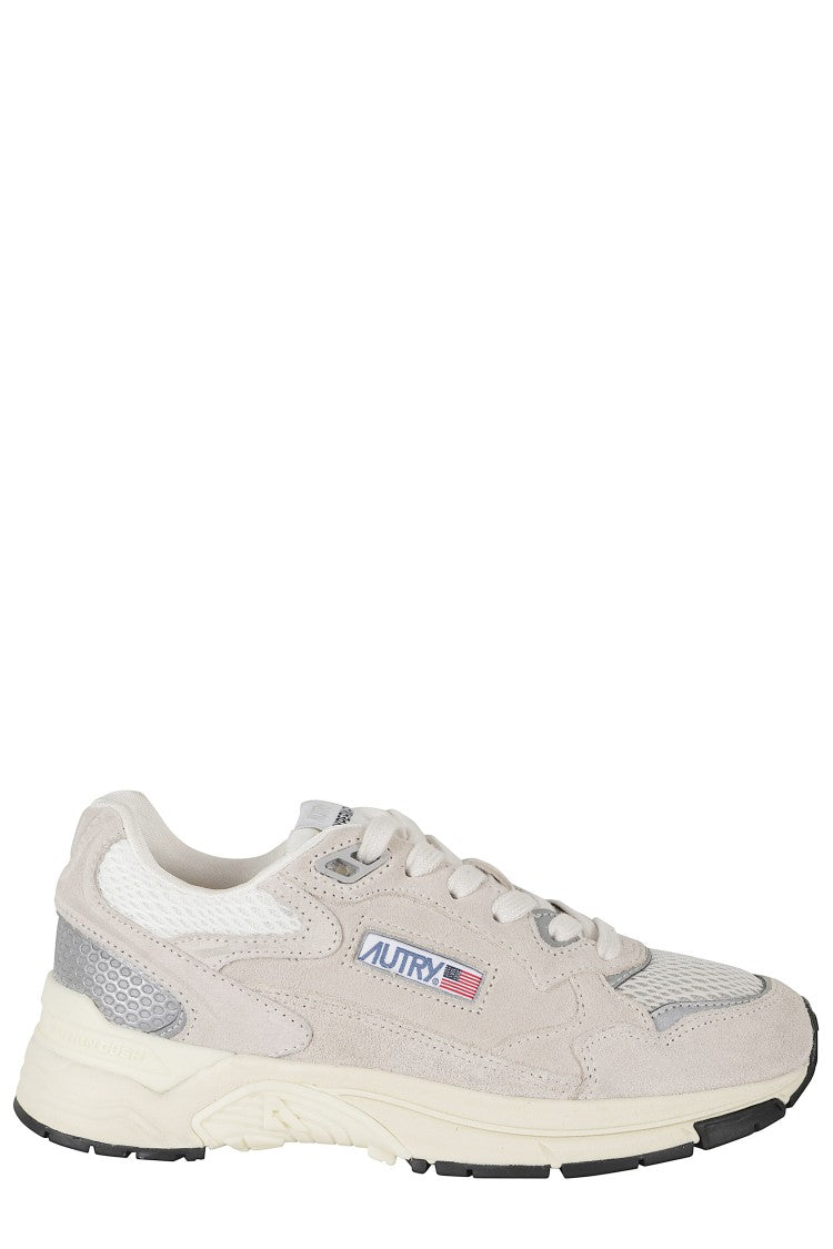 Autry Sand Hyperway Low Mesh Inserts Suede Sneakers