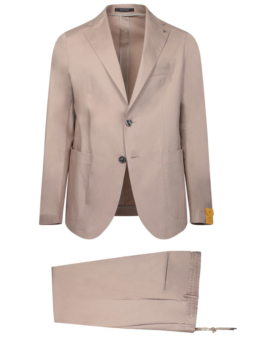 Tagliatore Beige Tailored Suit With Notch Lapels