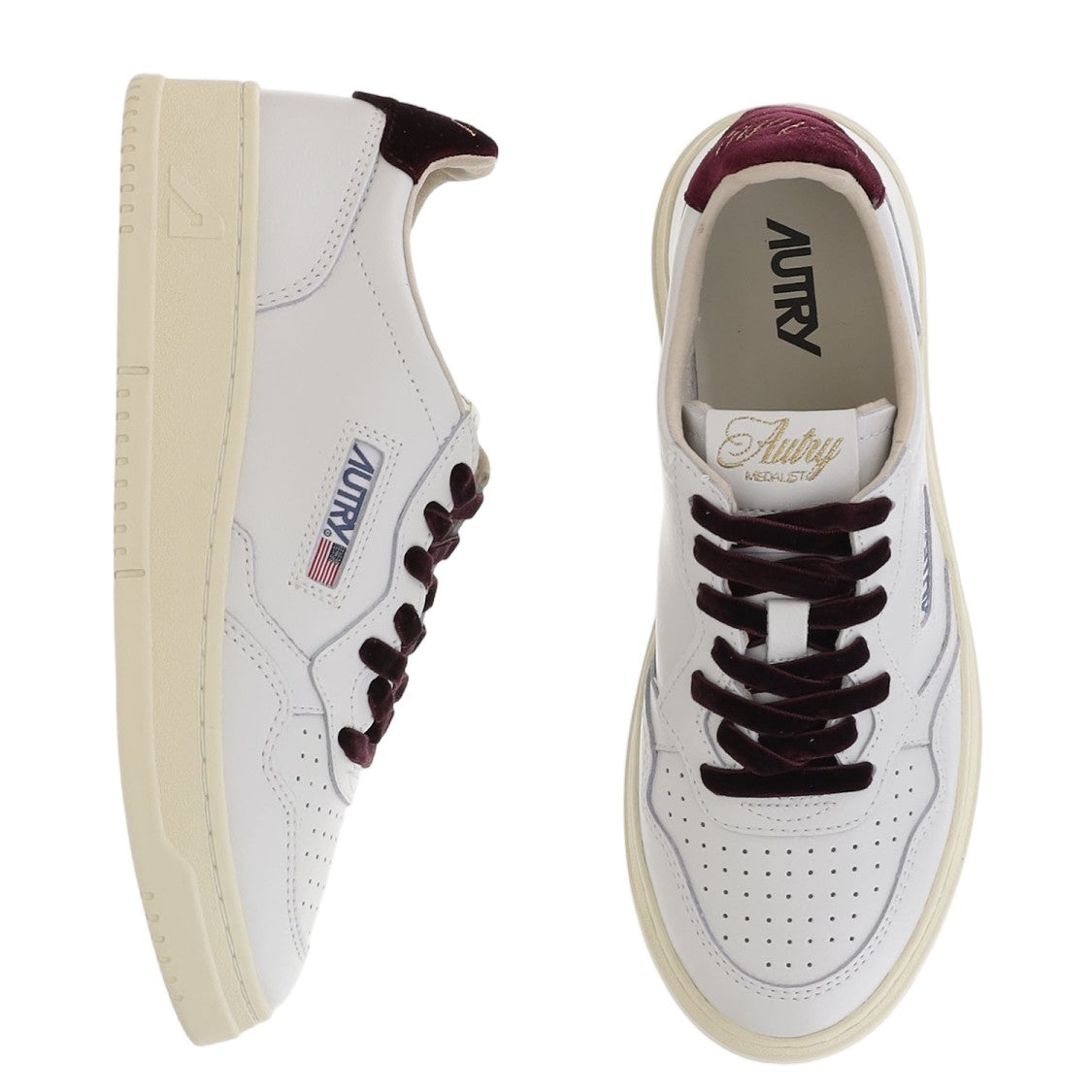 Autry Medalist Low Leather Sneakers With Velvet Lacing