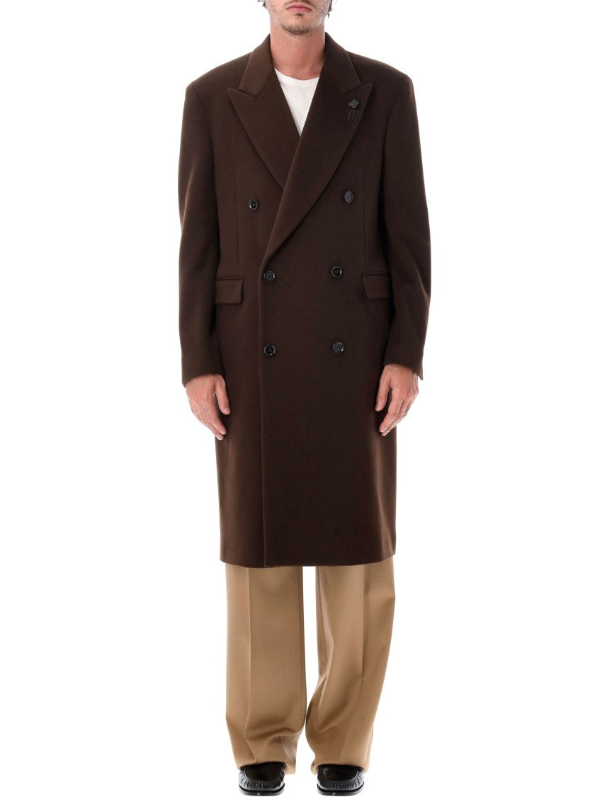 Lardini Double-Breasted Coat With Structured Silhouette